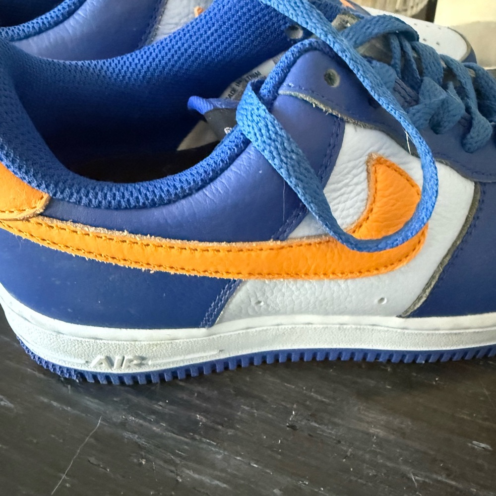 Nike Custom Blue and Orange Sneakers designed and never worn